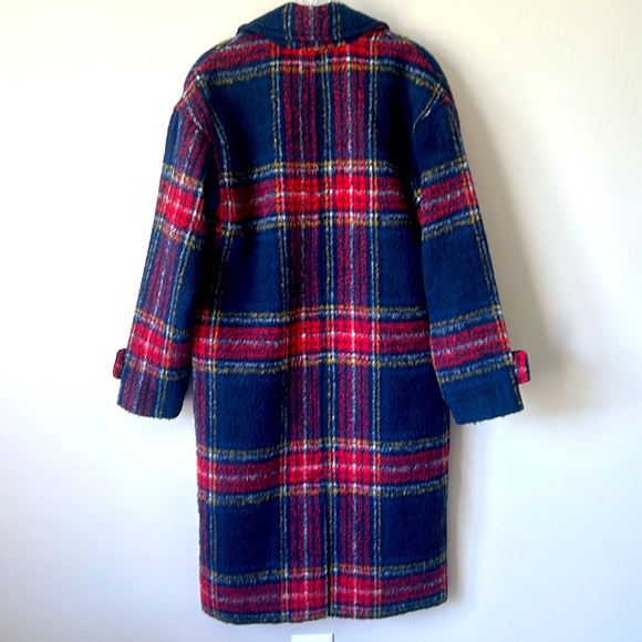 Old Navy Plaid Long Coat XS - Picture 2 of 9